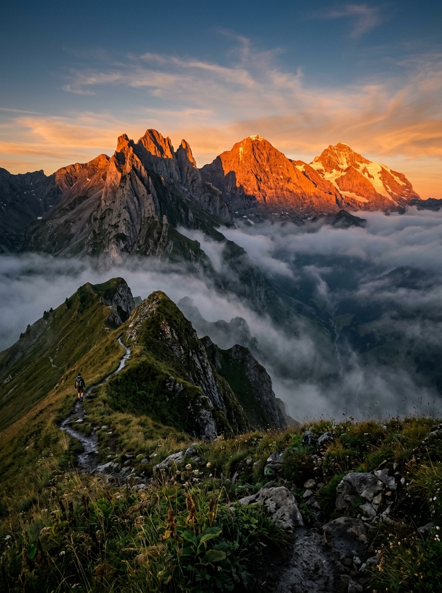 Bergtoppen in de Alpen