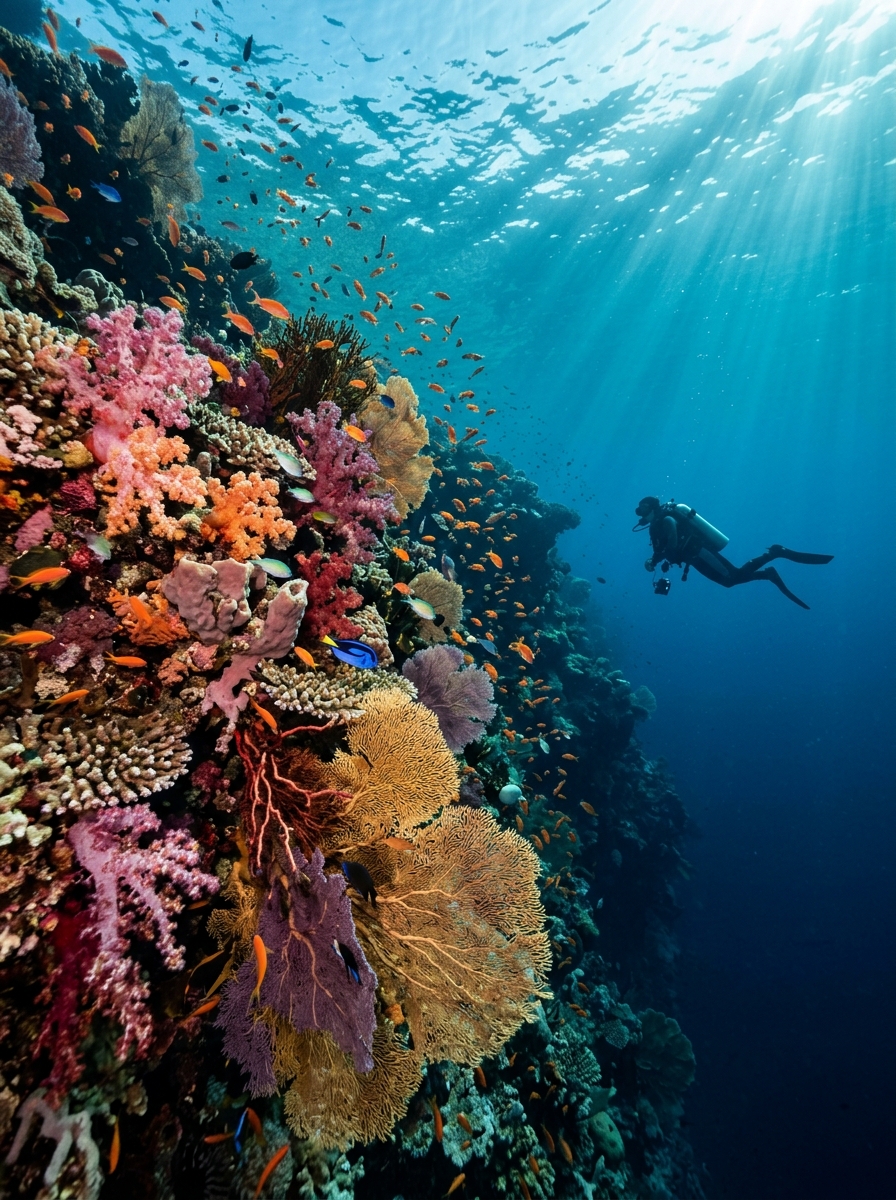 Koraalrif duiklocatie in Indonesië